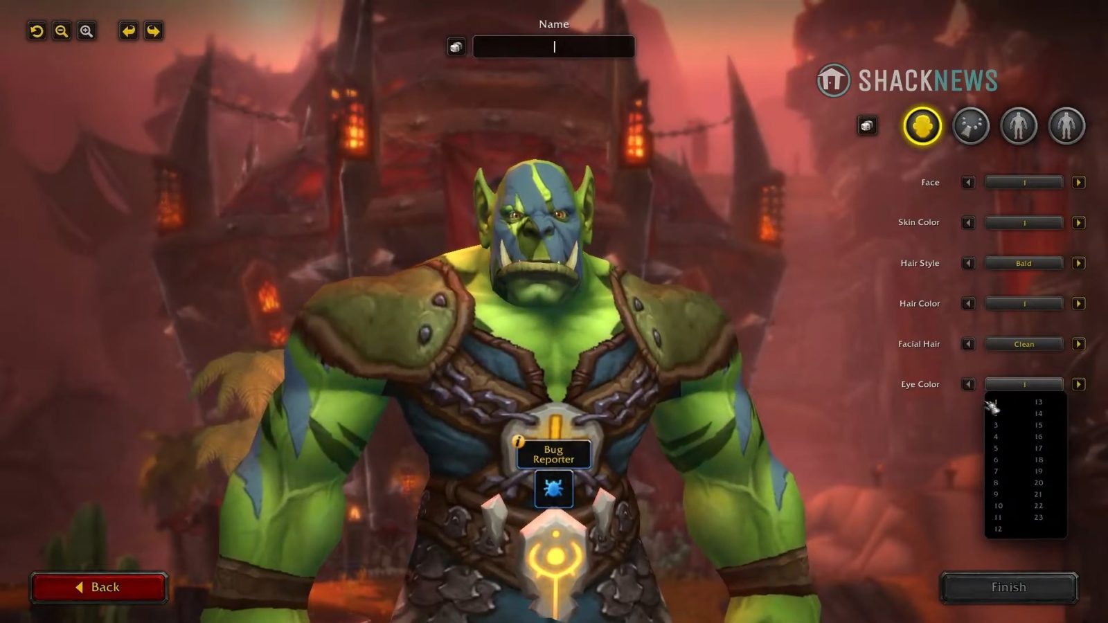 Опции настройки World of Warcraft: Shadowlands Orc, Undead, Human и Worgen