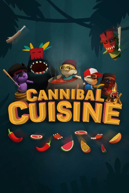 Kjemp, lag mat, server, overlev i kannibalmat med 1-4 spillere